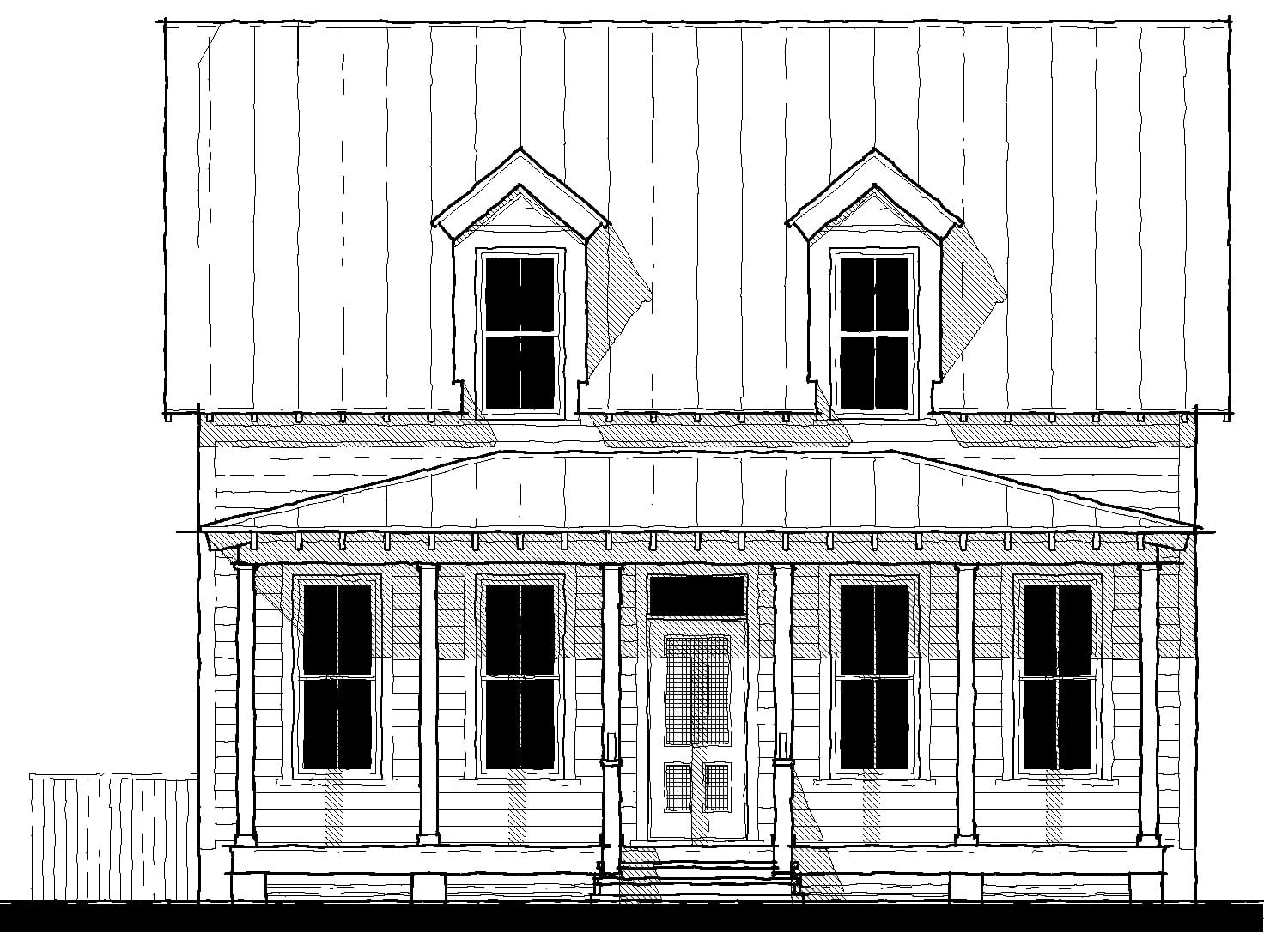 The Ashley River Cottage (21308) — featured elevation
