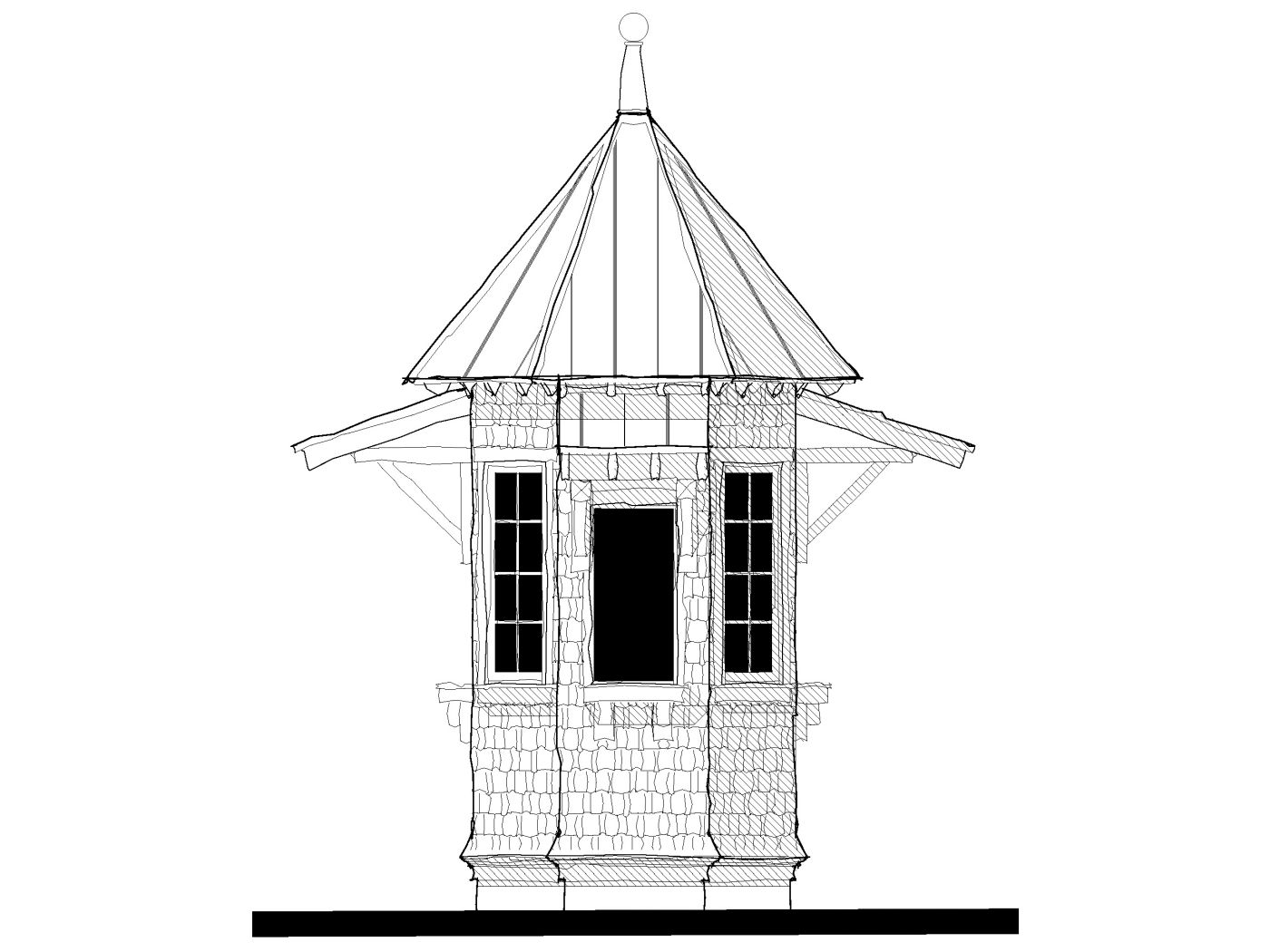 06514A Ticket Booth Kiosk — featured elevation