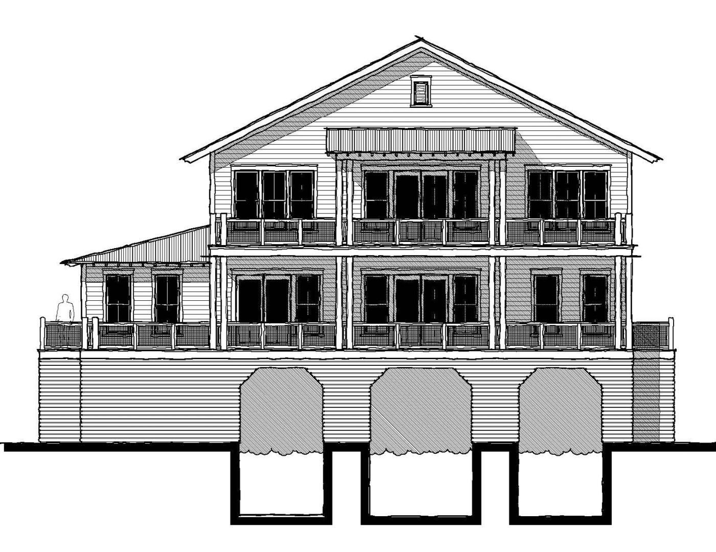 19404-A Triplex Multi-Family — featured elevation