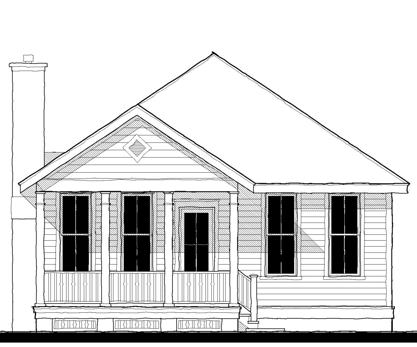 Beaufort River Cottage (18409E) — featured elevation
