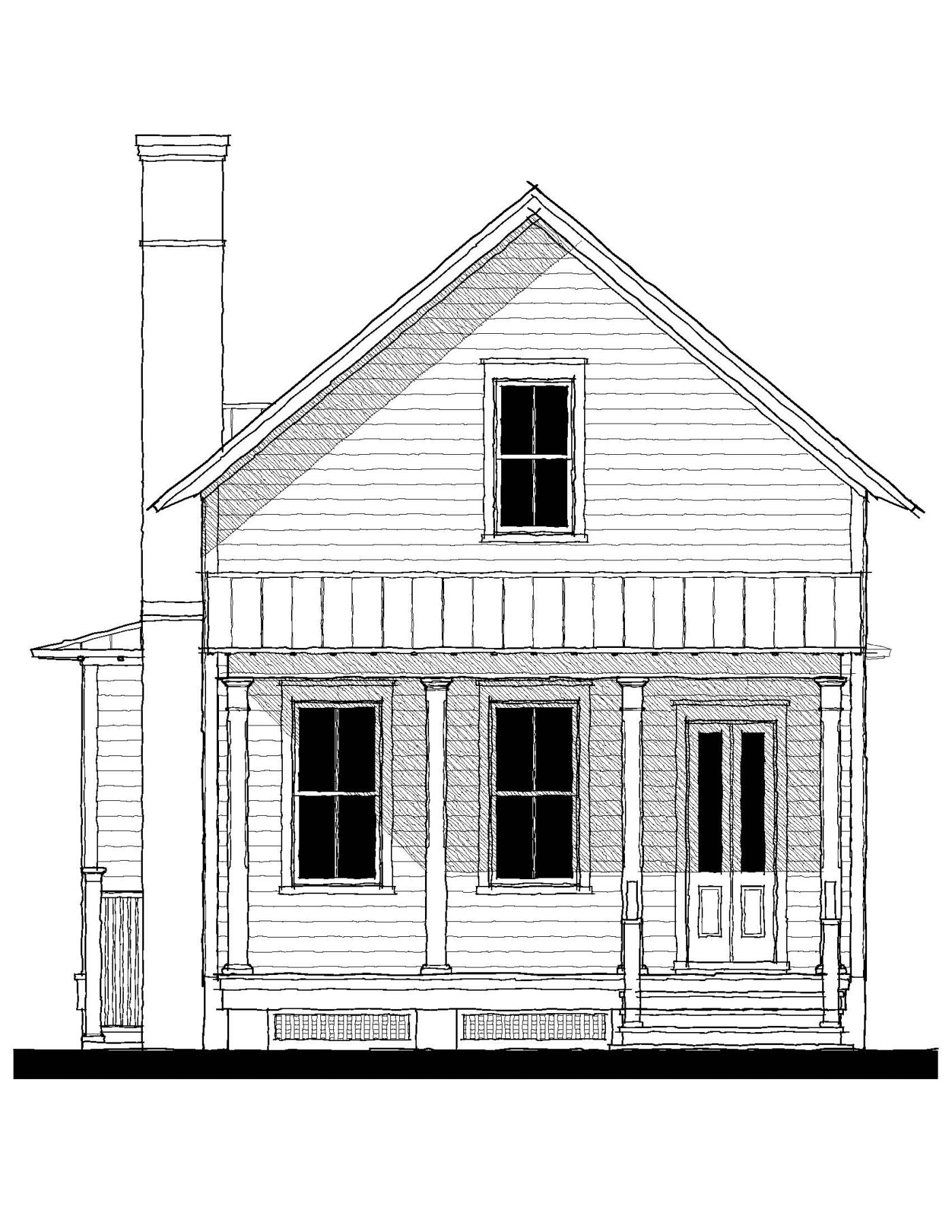 Broad River Cottage (05351) — featured elevation