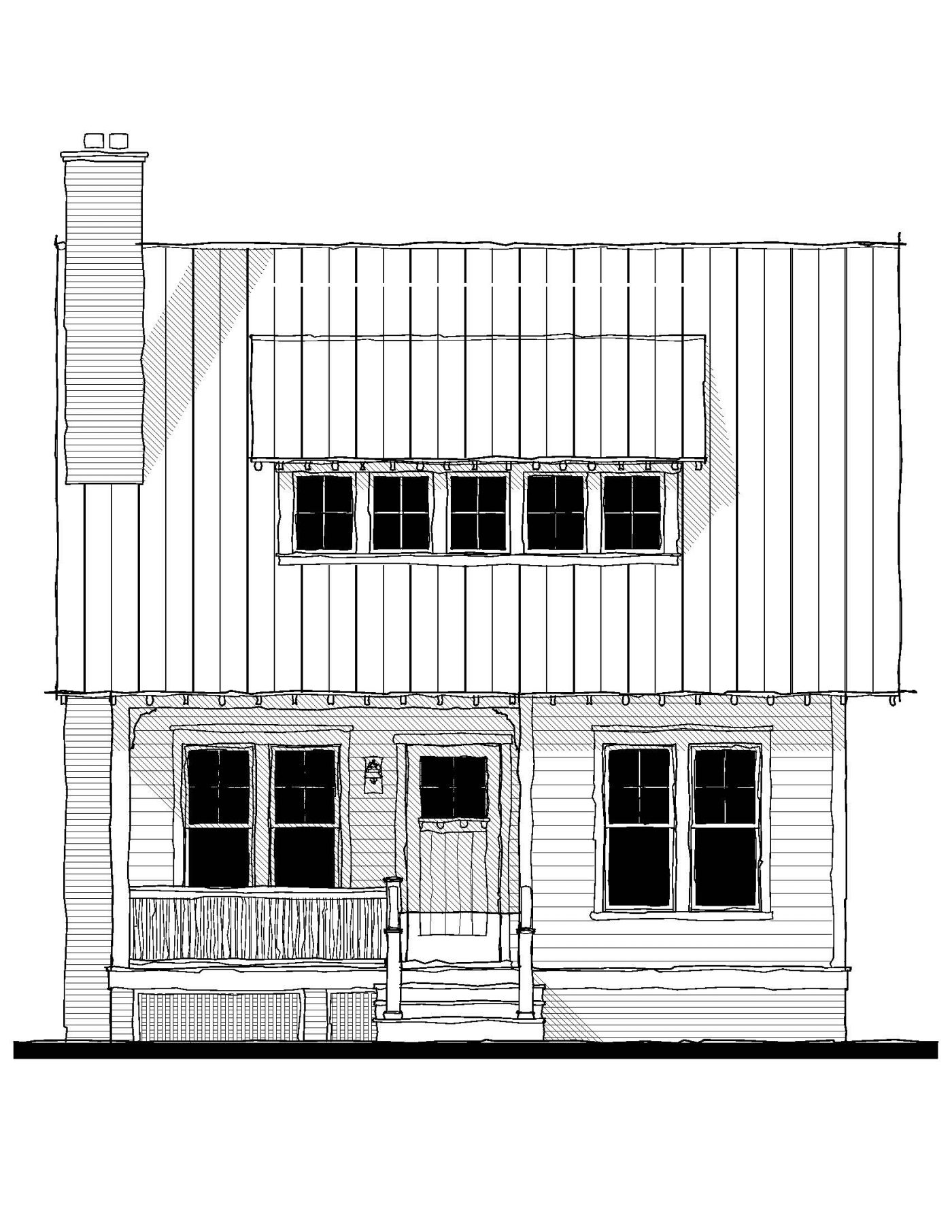 Saluda River Cottage (15116C) — featured elevation