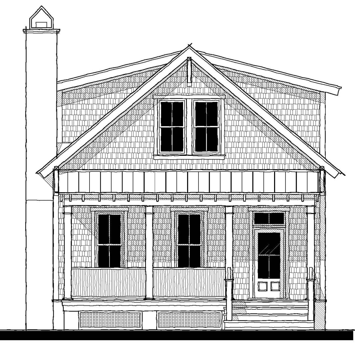 The Chechessee River Cottage — featured elevation