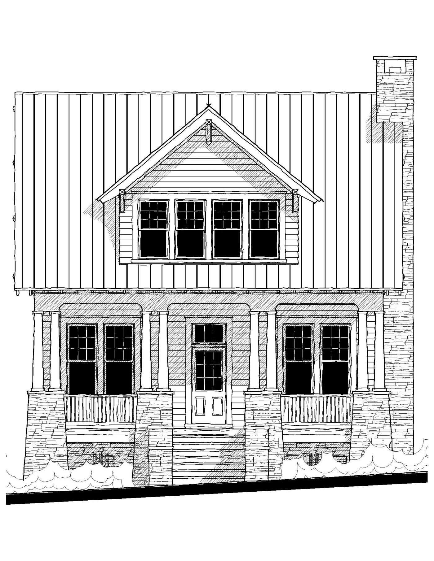 The Highland Cottage (11420) — featured elevation